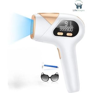 LifeStages - Laser Ontharingsapparaat - 3 In 1 IPL Apparaten Ontharingslaser Met 9 Energieniveaus En 3 Functies - Pijnloos - Voor Mannen - Vrouwen