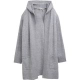 TOM TAILOR DENIM - Gebreid Vest - Grijs - Met Capuchon
