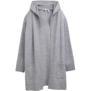 TOM TAILOR DENIM - Gebreid Vest - Grijs - Met Capuchon