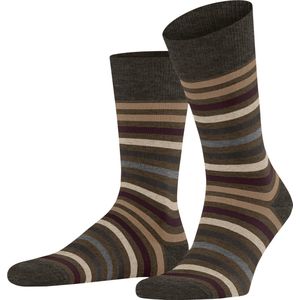 FALKE Tinted Stripe gestreept met patroon merinowol sokken heren groen - Maat 43-46