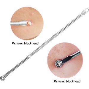 Comedonenlepel I Acne Verwijderaar I Mee-eters & Acne Pincet I Puisten Verwijderen I RVS I 12 CM I Zilver