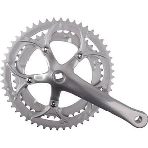 Road Crankset - 7/8/9-speed - 50/34 tand - Zilver - Aluminium