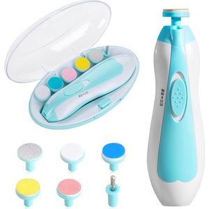 Baby Nagelvijl - Elektrische Nagelvijl - Baby Nagelverzorging - Baby Nagelknipper - met LED Licht - Baby Cadeau - Ook Voor Volwassenen - Blauw
