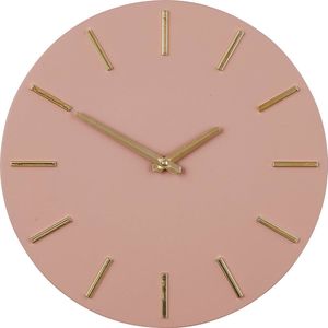 Mica Decorations - Brixen Wandklok - Roze - Ø36 cm - Aluminium