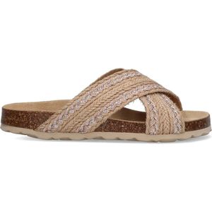 Braqeez 422422-502 Meisjes Slippers - Beige - Imitatieleer - Geen Sluiting