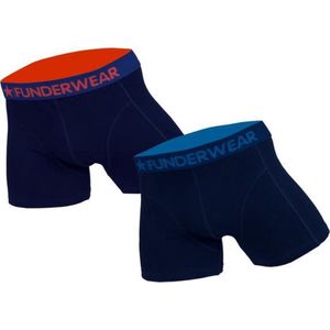 Funderwear 2 pak heren boxershort donker blauw - Blauw - L - prijs per 4 stuks