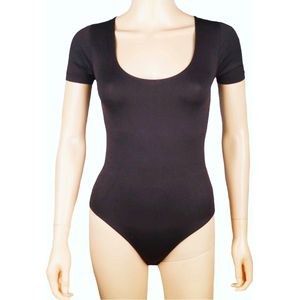 Dames body 6890 J&C met korte mouw stringmodel Bruin - maat S/M