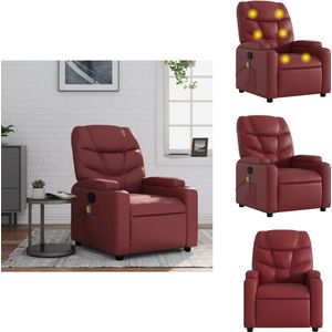 vidaXL Massagestoel - Massagestoelen - Fauteuil - Relaxfauteuil - Massagestoel verstelbaar kunstleer wijnrood
