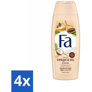 Fa - Cream & Oil Cacao - Douchecrème - Cacaoboter Met Kokosolie - 250 ml - Voordeelverpakking - 4 stuks