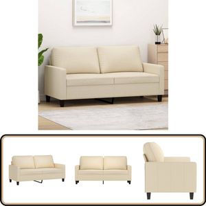 vidaXL Tweezitsbank - 140 cm - Crème - Stof Tweezitsbank - Bankstellen - Salontafel - Interieurdecoratie - Cremekleurige Meubels