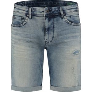 Purewhite - Heren Skinny fit Denim Shorts - Denim Blue Grey - Maat 27