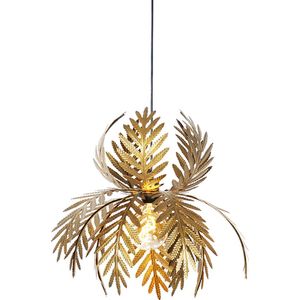 QAZQA botanica - Landelijke Hanglamp - 1 lichts - Ø 45 cm - Goud/messing - Woonkamer | Slaapkamer | Keuken