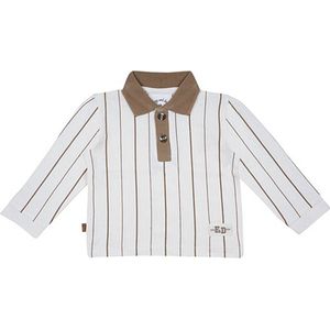 Frogs and Dogs - Smart Club piqué poloshirt met strepen | Beige - Katoen - Maat 74