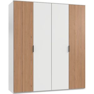 Kledingkast Veghel - Hout - Wit - 180x210x58 cm (BxHxD)