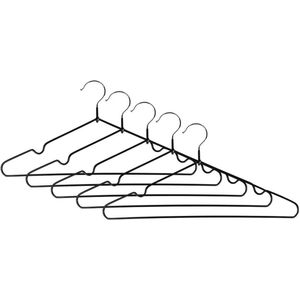 Benson Kledinghangers - 10x stuks - metaal - anti slip - 40 cm - vaste haak - kledingkast inruimen