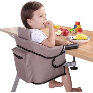 Tafelstoel Kinderstoel Draagbaar Opvouwbaar Kinderzitje Stoelverhoger voor eettafel met rugleuning (lichtbruin)