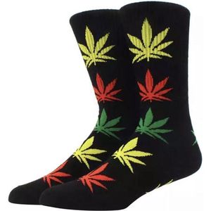 Wietsokken - Cannabissokken - Wiet - Cannabis - zwart-geel-rood-groen - Unisex sokken - Maat 36-45
