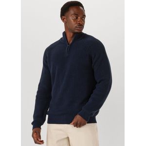 Anerkjendt - Aksune Patent Half Zip Knit - Vest - Donkerblauw