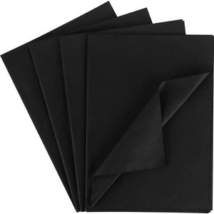 100 VGOODALL Zwarte Vellen Zijdepapier, Knutselpapier en Cadeaupapier, 50cm x 35cm, Perfect voor Verjaardagen, Halloween en Bruiloften