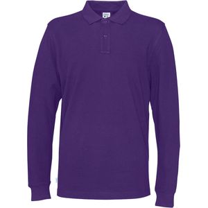 Cottover POLO PIQUE LONG SLEEVE MAN - GOTS GECERTIFICEERD 141018 - Paars - 4XL