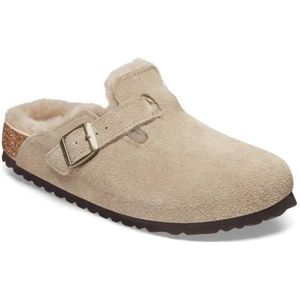 Birkenstock - Boston Shearling - Instapschoenen - Zwart - Suède - Lamswol Voering