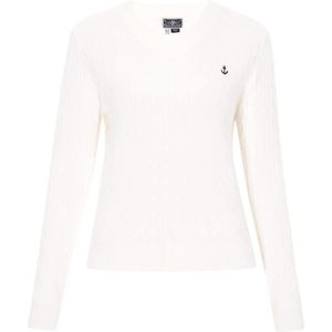 DreiMaster - Maritime Collectie - V-hals Trui - Regular Fit - Kabelpatroon