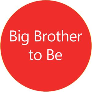 Button Big Brother to Be rood met wit - zwangerschap aankondiging - button broer - big brother - geboorte - babyshower - genderreveal