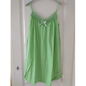 Dames nachthemd Hella-effen lime groen met bandjes-maat L/XL