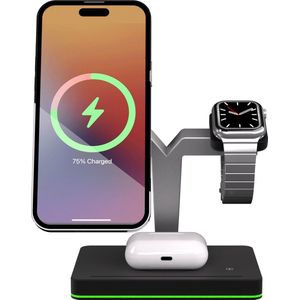 3 in 1 Magnetische docking station geschikt voor Apple iPhone / Apple Watch / AirPods - Oplader draadloos - iPhone Oplader met kabel - USB A naar USB C - Magneet - Magnetisch Oplaadstation telefoons - GSM lader Qi station - Wireless Charger