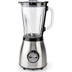 Nedis Blender - 800 W - 1.5 l - Glas - 2-Snelheden - Zilver / Zwart