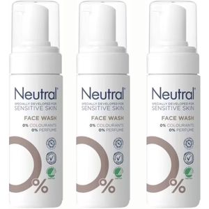 Neutral 0% Lotion - Face Wash - 3 x 150 ml - Voordeelverpakking - Gevoelige Huid - 0% parfum - 0% kleurstof