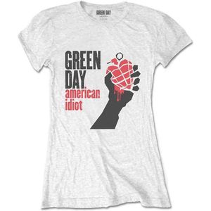 Green Day - American Idiot Dames T-shirt - M - Wit
