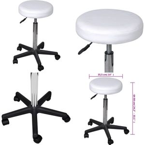 vidaXL Kantoorkruk wit - Kantoorstoel - Kantoorstoelen - Computer En Tafelstoel - Computer En Tafelstoelen