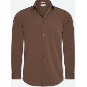 Solution Clothing Felix - Casual Overhemd - Kreukvrij - Lange Mouw - Volwassenen - Heren - Mannen - Bruin - XL