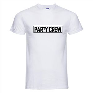 T-shirt Party crew | Festival | wit | Maat XL