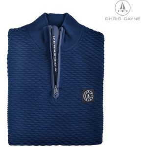 Chris Cayne heren trui - maat XL - trui heren met rits - kleur donkerblauw - 2004 - rits met nylon afgewerkt