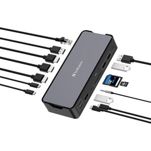 USB-C Docking Station met 15 Poorten voor Laptop