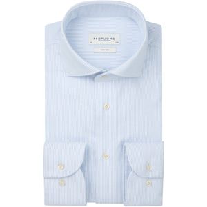 Profuomo - Oxford - Overhemd - Lichtblauw met Wit Gestreept - Strijkvriendelijk