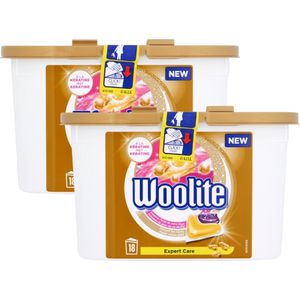 Woolite - Expert Care - Wasmiddel met Keratine - 2 x 18 Capsules - Voordeelverpakking