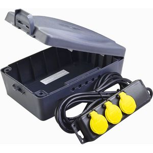 3-Voudige Stekkerdoos IP44 - 3000 W - 230 V - Zwart