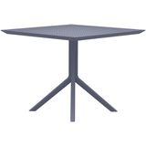CLP Sky Tafel - eettafel - tuintafel - binnen en buiten - 80 x 80 cm - kunststof - donkergrijs