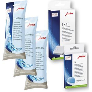 3X Jura Blue waterfilter 71311 + 1x jura ontkalkingstabletten + 1x Jura reinigingstablet