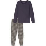 Schiesser - Pyjama Comfort Essentials - Grafiet - Katoen - Lange Mouwen - 2-delig