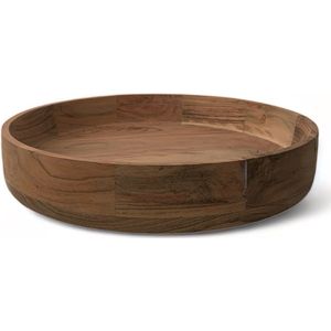 WinQ - Kom Naturel Acaciahout 35x35x5,5cm - Decoratieschaal Hout - Fruitschaal d: 35cm-naturel