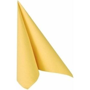 60x Luxe gele kleuren thema servetten 33 x 33 cm - Papieren wegwerp servetjes - Luxe gele versieringen/decoraties