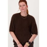 Zusss - Fluffy Trui - Chocoladebruin - Met Ronde Hals