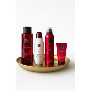 Rituals - Ayurveda - Luxury Set - Bath Foam 500 ml + Shampoo 250 ml + Shower Gel 200 ml + Body Cream 70 ml + Gouden Ronde Decoratieve Dienblad