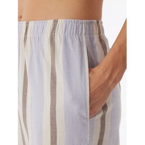 SCHIESSER Selected! Premium pyjamaset - dames pyjama lang flanel biologisch katoen gestreept lila - Maat: 42