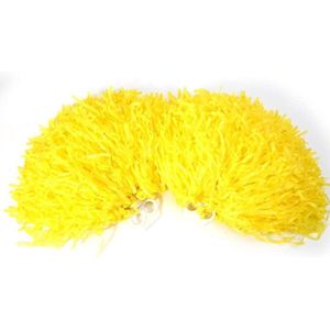 Kleurrijke pompons voor cheerleaders - 2 stuks - Geel - Dansfeest accessoires - Bloemenmodesport - HTML content nodig - 8 kleuren .