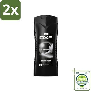 Axe 3-in-1 Douchegel XL Black 400 ml - Voordeelverpakking - 2 stuks - Douchegel - Axe
